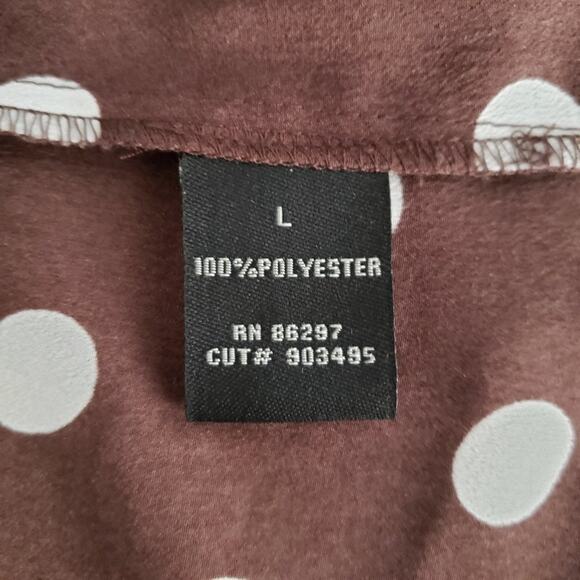 BCBGMaxAzria Women's Polka Dot Rolled Cuff Blouse Large - Picture 6 of 7